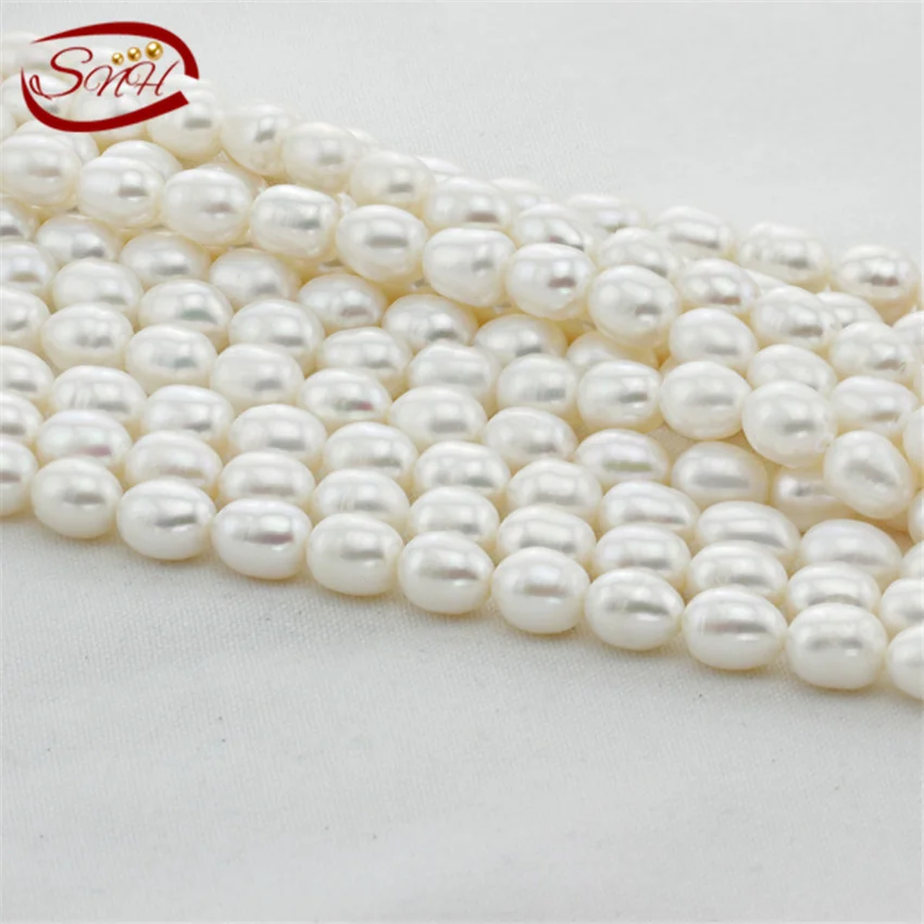 

SNH 5 strands/package 9mm AA quality rice shape pearl strings wholesale