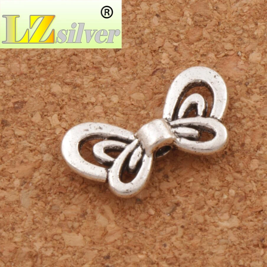 Полые бабочки лук животных Шарм бусины разделители для ювелирных изделий L688 35 шт 17,4x9,3 мм тибетское серебро