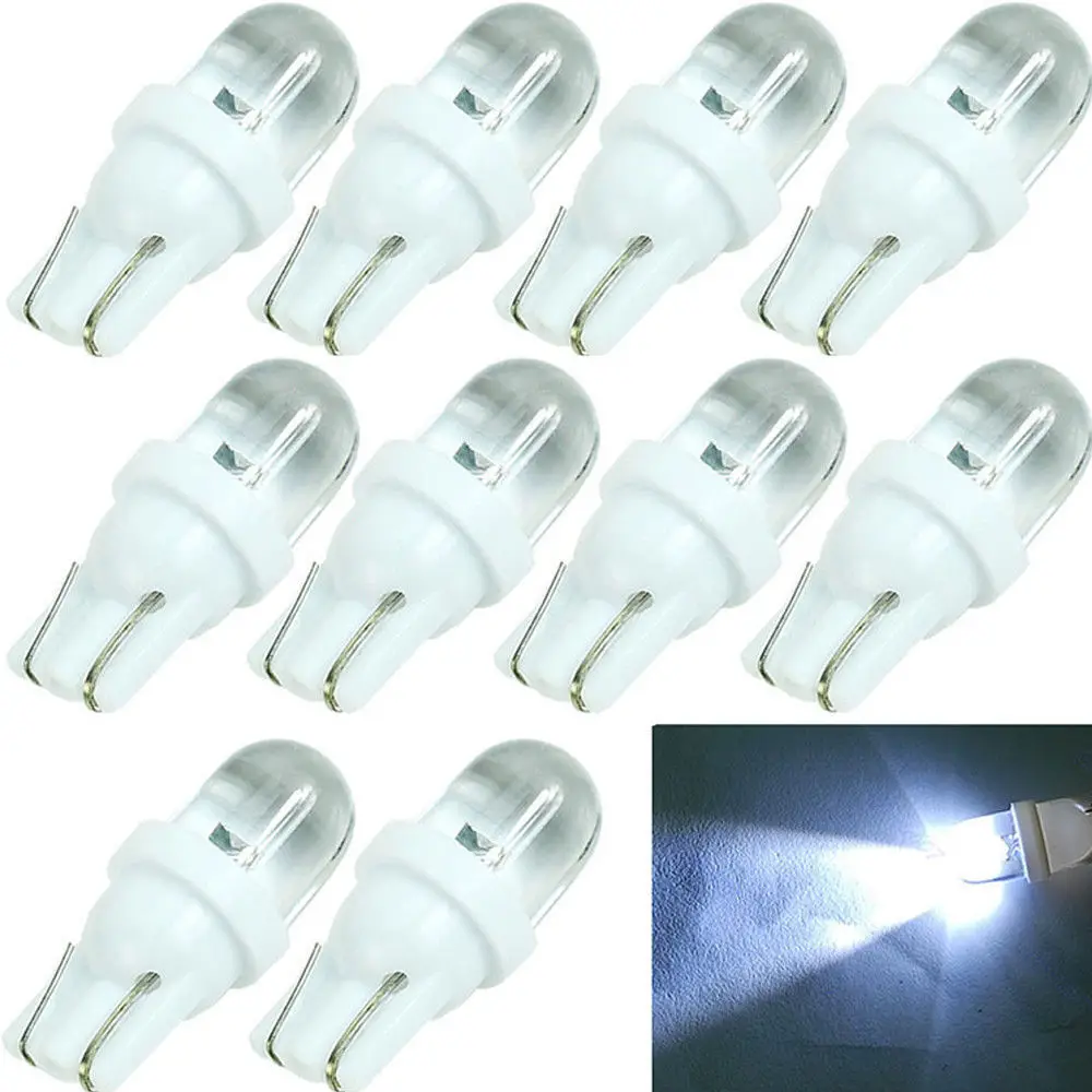 

DXZ 10Pcs 12V 5W T10 194 168 158 W5W 501 White LED Side Car Wedge Light Lamp Bulb Reading Instrument light License plate light