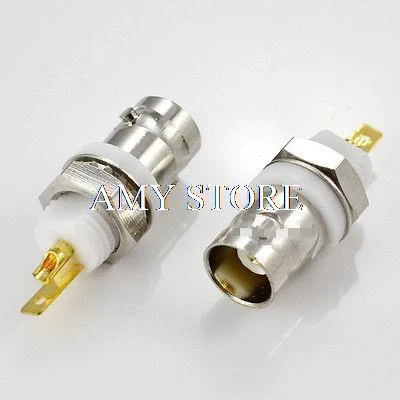 

5pcs BNC Female Jack Nut Bulkhead Solder-On Panel Mount Insulated Sleve RF Connector