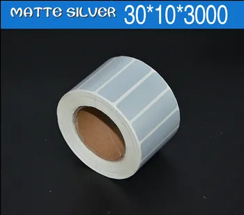 

30x10mm 3000PCS silver barcode paper MATTE silver label waterproof and oil label printing paper