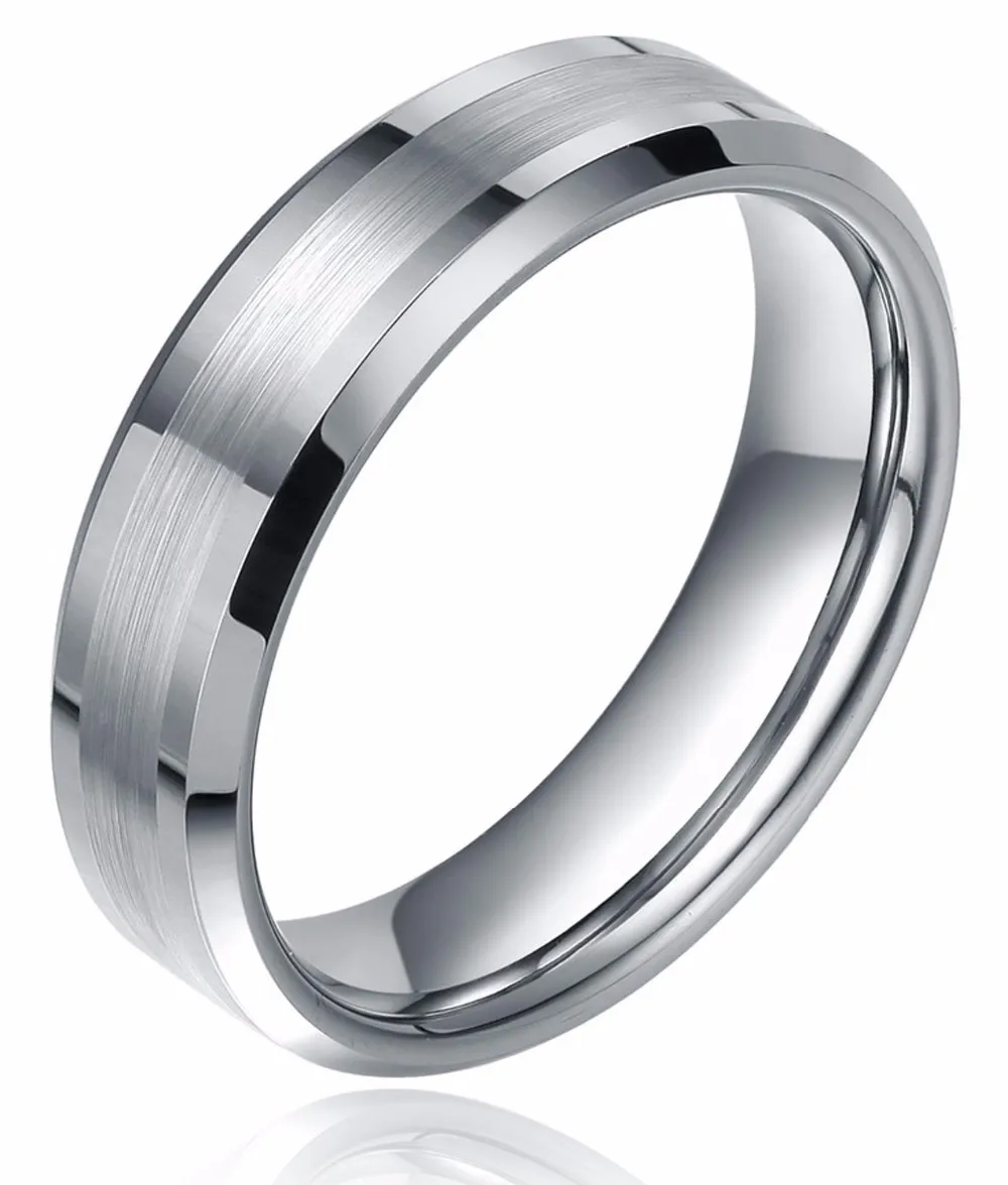 TIGRADE, модные, 6/8 мм, полированные мужские кольца, матовый вольфрам, карбид, кольцо, простое, классическое, обручальное кольцо