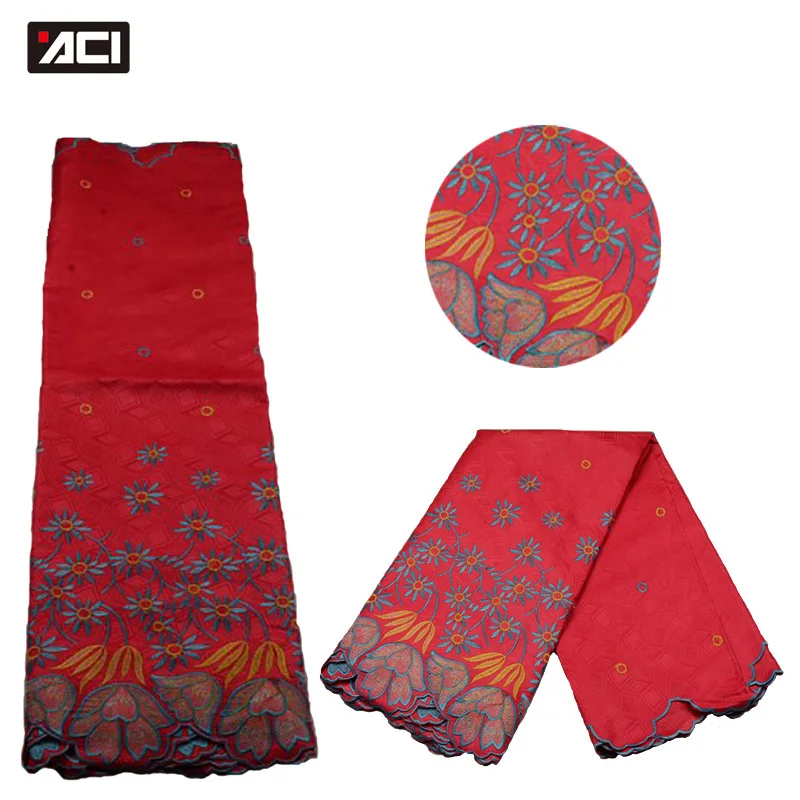 

ACI Promotion African Lace Fabric Soft Embroidery Bazin Riche 5Yards Guinea Brocade Damask Jacquard Fabric Nigeria Shadda Lace