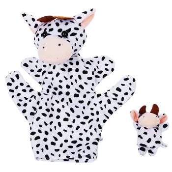

FBIL-Black and White Dairy Cow Hand Puppet Finger Puppets
