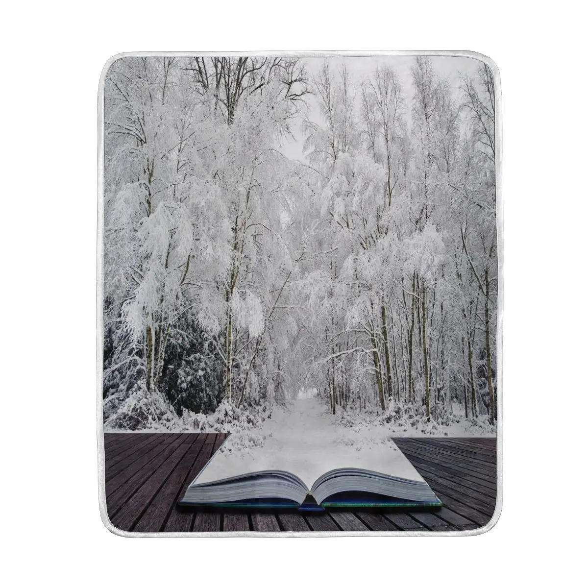 Winter Forest of Magical Book Blanket Soft Warm Cozy Bed Couch