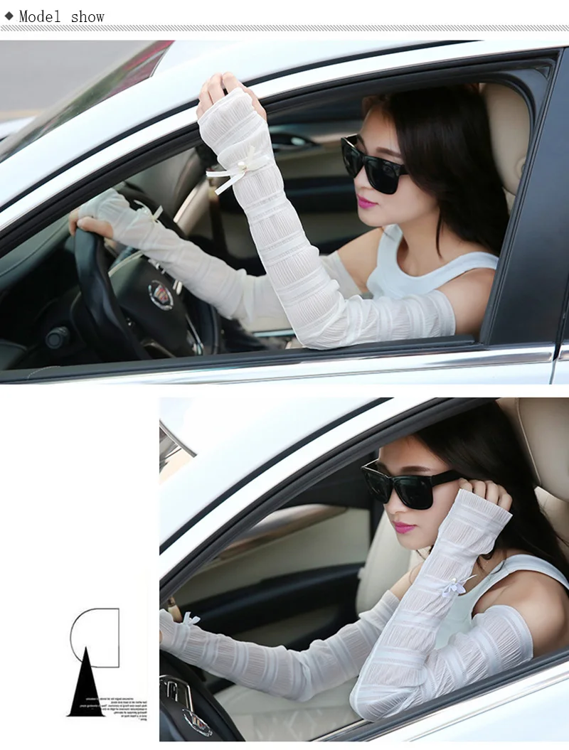 Для женщин Мода Ice Шелковый холодной перчатки без пальцев леди половины палец водительские митенки солнца летняя ветровка Женская
