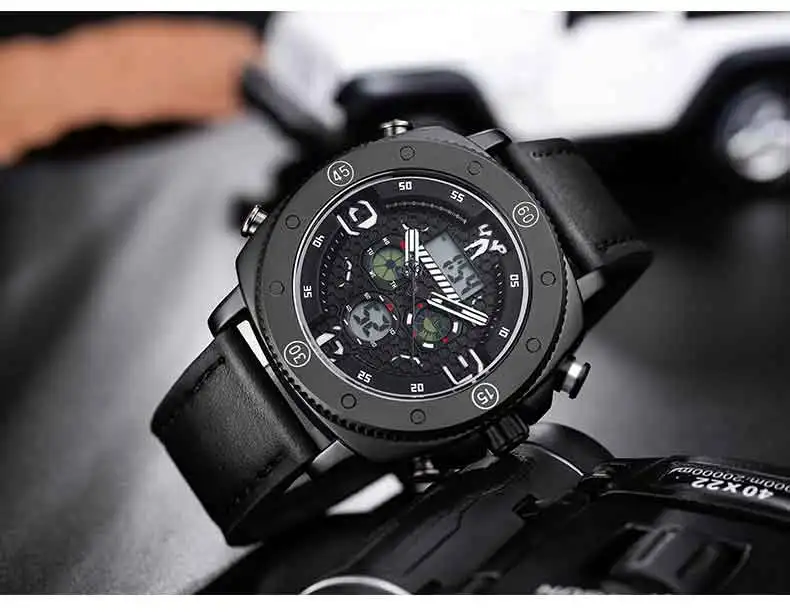 2018 Мужская Мода Спортивные часы Для мужчин Топ Роскошные Кварцевые аналоговые Дата Часы мужские кожаные военные Водонепроницаемый часы