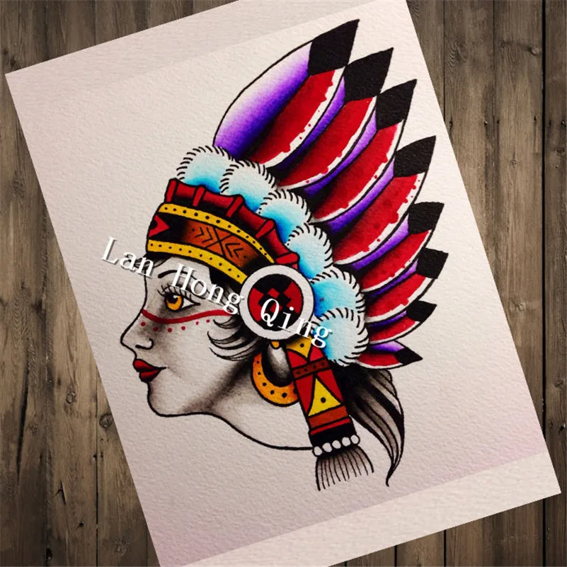 Vintage Hairdresser Tattoos Patterned Posters Kraft paper about Tribal ...