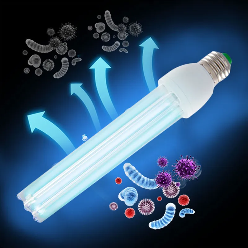 E27 UVC ультрафиолетового излучения UV трубки, лампы 20 Вт дезинфекции лампа озона стерилизации клещей огни бактерицидные лампа AC220V