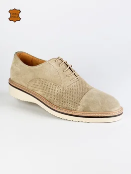 

FREETIME Spring Summer man's business shoelace simple ventilated beige man's formal shoes