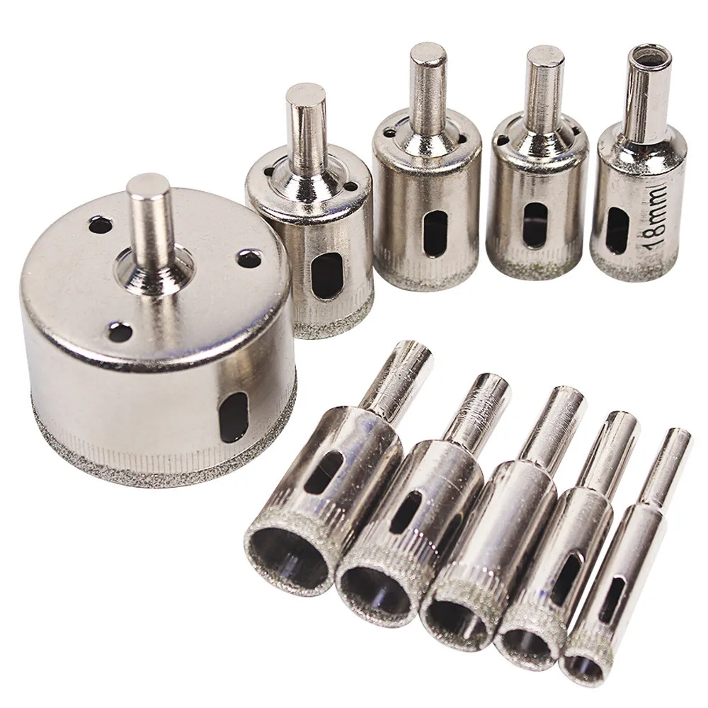 

10pcs Diamond Tool Drill Bit Hole Saw Set For Glass Ceramic Marble 6-50mm Pro High Quality Diamond Drills Tool Sets