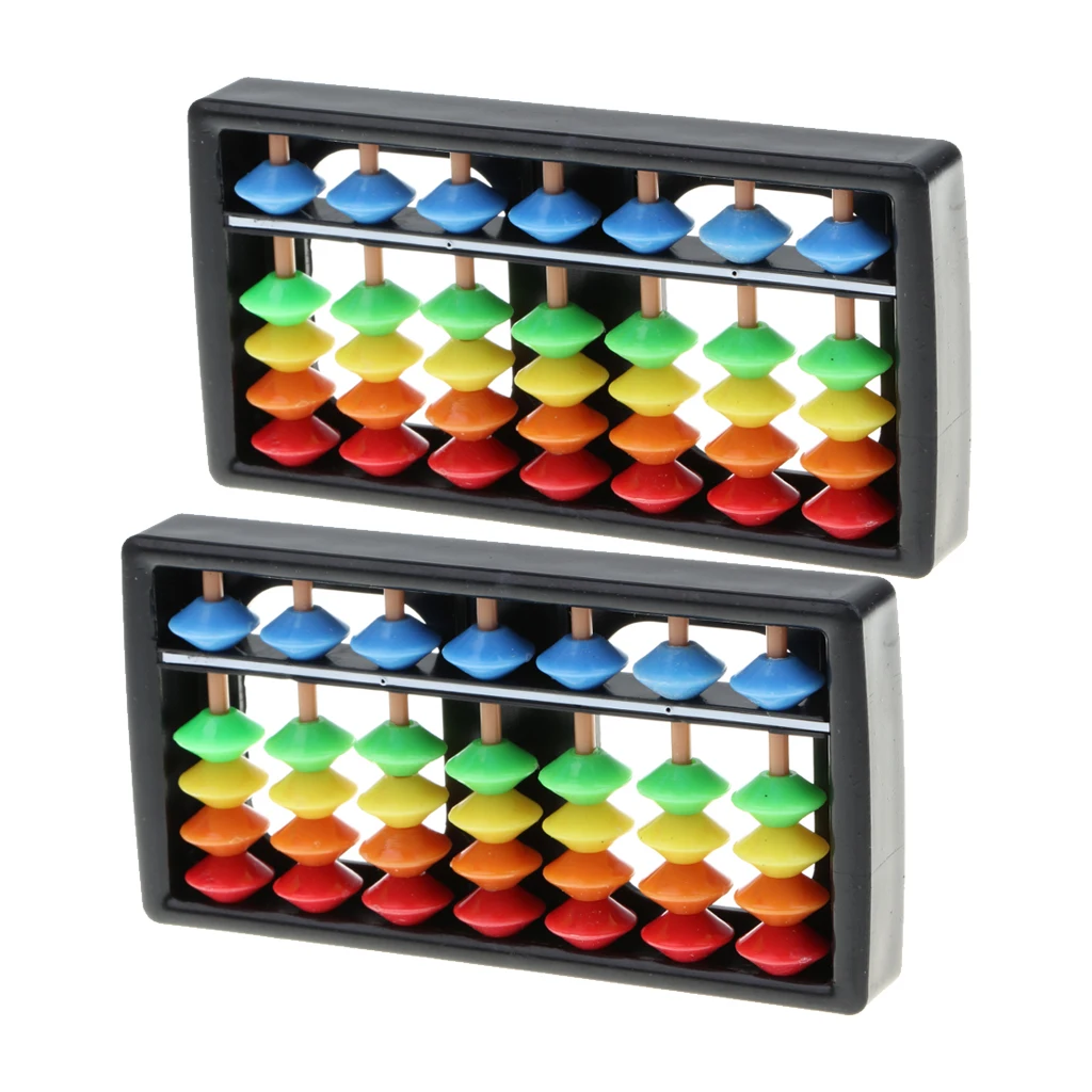 2 Pieces 7 Digits Abacus Arithmetic Tool Math Learning Aids Calculating Toy