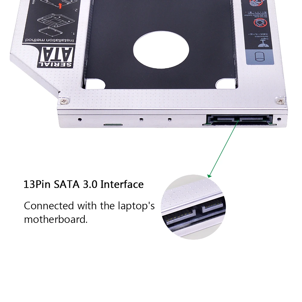CHIPAL Best 2nd HDD Caddy 12,7 мм SATA 3,0 Светодиодный индикатор для 2,5 дюймов SSD чехол Корпус жесткого диска для ноутбука DVD-ROM CD-ROM