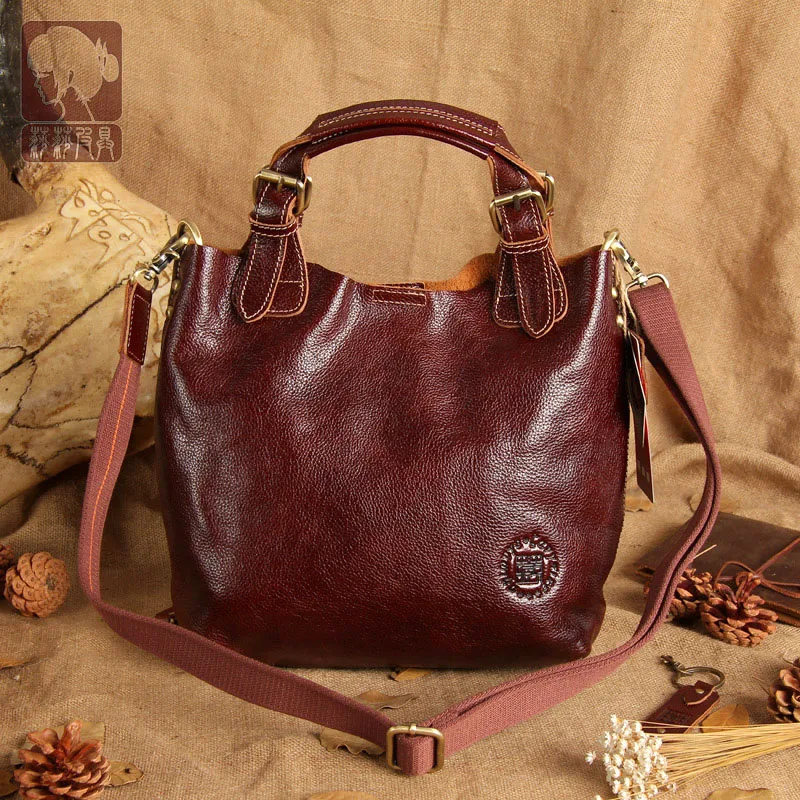 

2017 New high quality 100% women genuine leather handbags Cowhide Composite Bag Tote women bucket bag messenger bags