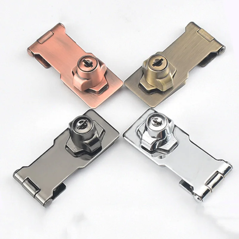 

3" Multicolor Room door Lock Closet Door Chrome Plated Metal Keyed Hasp Lock