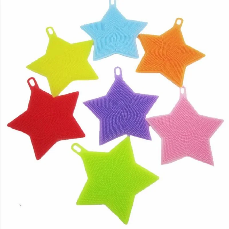 

Hoomall Reusable Dish Washing Scrubber Cleaning Brush Kitchen Tools Multifunction Silicone Sponge Star Shape Brush
