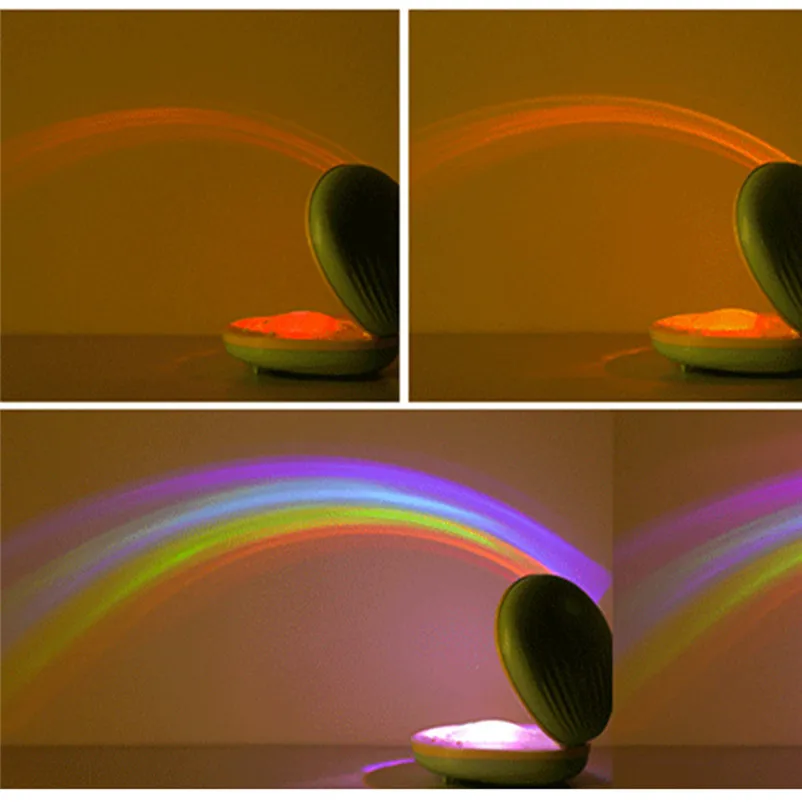 USB Cable Creative Colorful Romantic Projector Rainbow Night Light Rainbow Projection Lamp Night Light Luces 35DC305