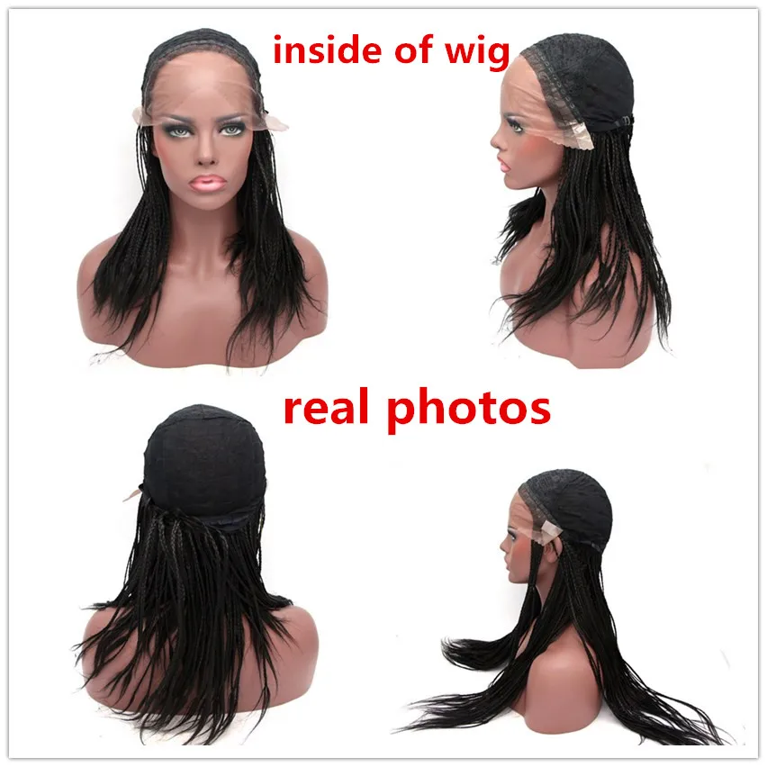 Коробка оплетка парик с кружевом спереди для черных женщин 14 18 24 дюймов полный парик d33
