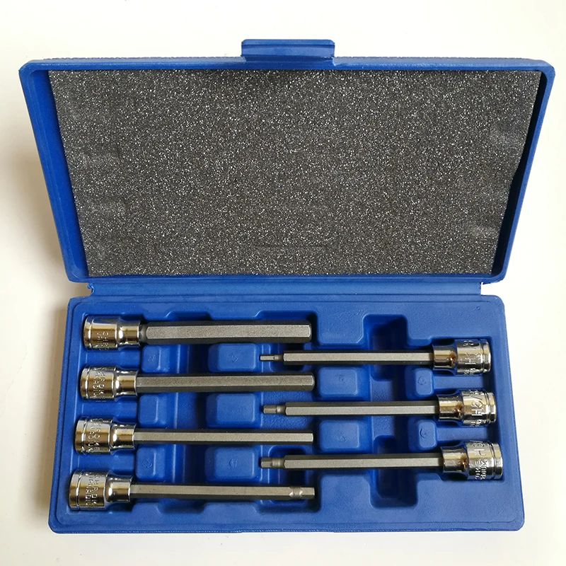

Mainpoint Hot Sale 7 Piece 1/8 5/32 3/16 7/32 1/4" 5/16 and 3/8"Drive Extra Long Ball Bit Head Socket SAE Standard