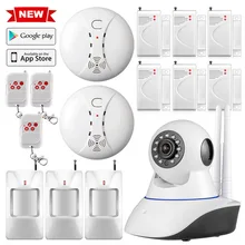 Двойная антенна WiFi ip-камера детектор дыма домашняя система охранной сигнализации приложение дистанционное управление CCTV камера детский монитор