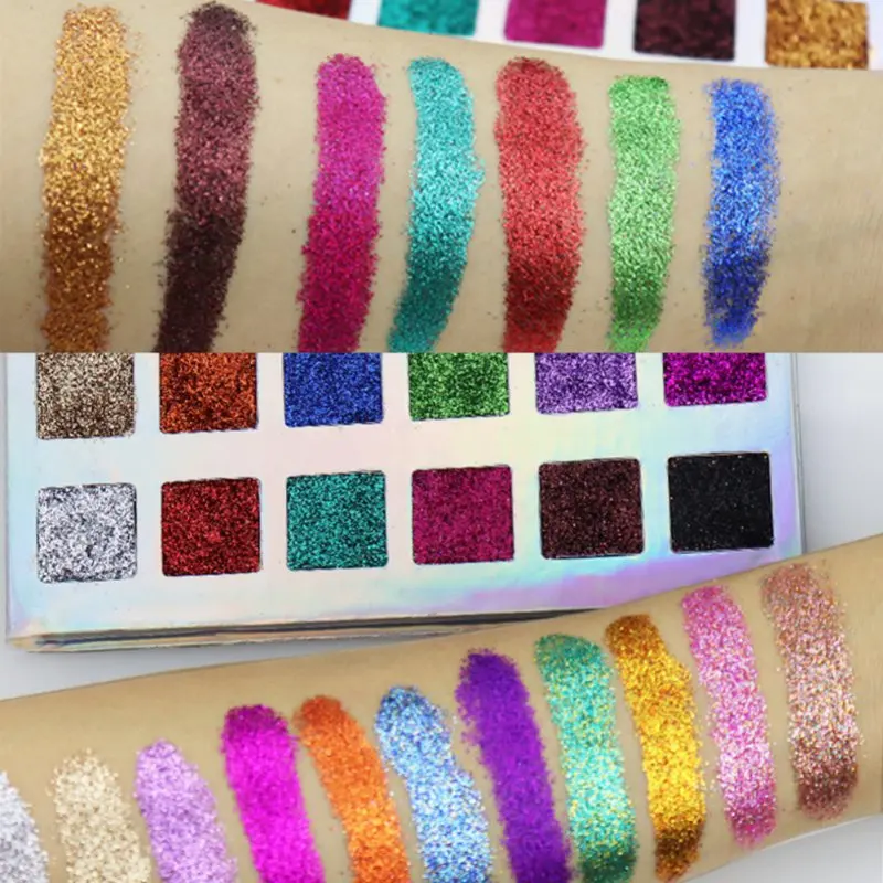

Wholesale Easy coloring Makeup Cosmetics 18 Color Glitter Eyeshadow Waterproof Diamond Rainbow Eye Shadow Palette 120pcs
