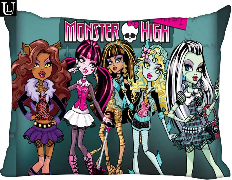 Pillowcase Заказная Прямоугольная подушка Monster High размер 45x35 см(с одной стороны) Принт по индивидуальному заказу с молнией полиэстер хлопок наволочка больше размера - Цвет: Pillowcase