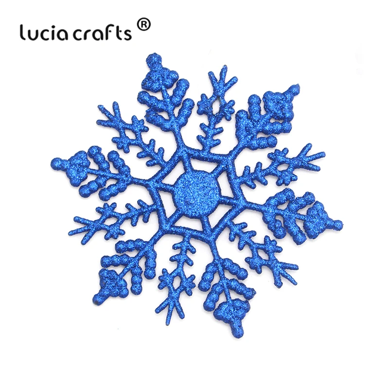 Lucia Crafts 2шт/8 шт пластиковые снежинки Рождественская елка кулон Рождественский орнамент DIY художественные вечерние украшения для дома и нового года H0215