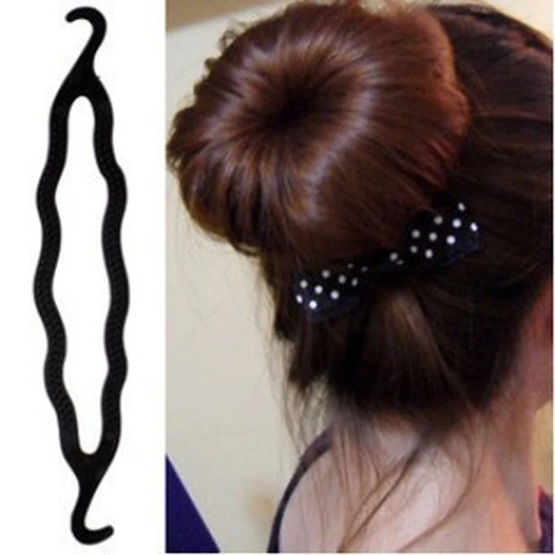 

1PCS Magic Braider Hair Twist Styling Tools Clip Stick Donut Hair Bun Maker Braid Tool Black Barrette Hair Accessories Hairstyle