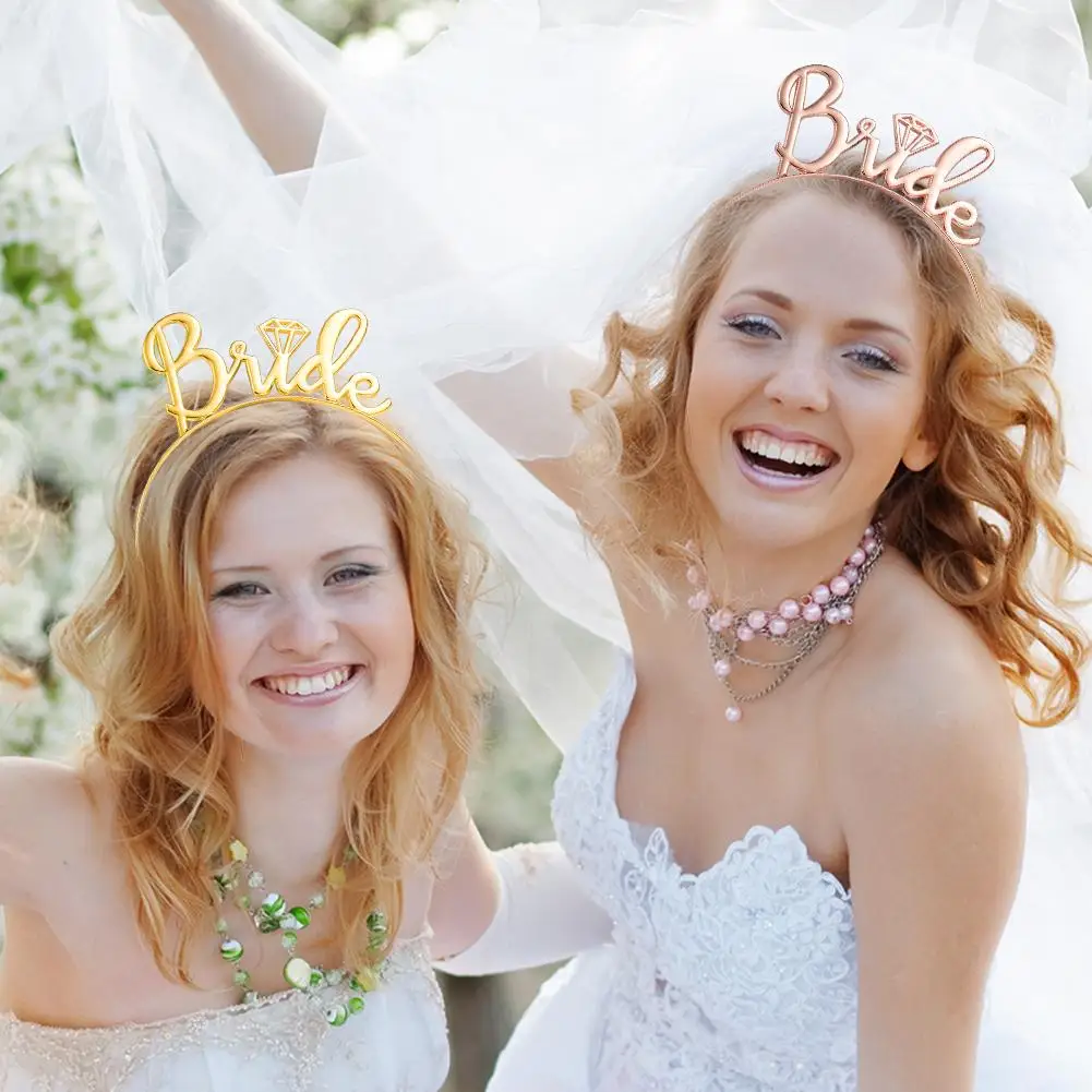 Rose Gold Bride Crown Wedding Hair Accessories Bridal Shower Hen Party