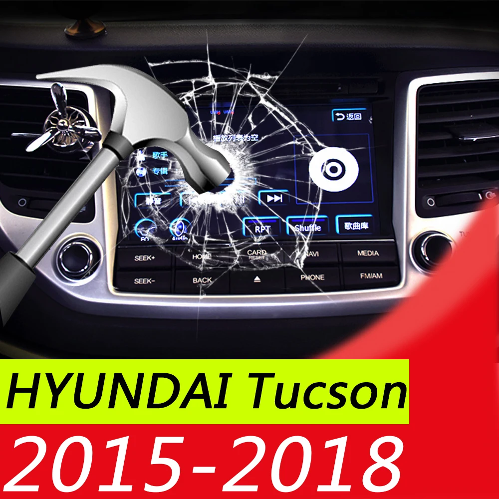 

For Hyundai Tucson TL 2015 2016 2017 2018 Car Navigation Touch Screen Tempered Glass Protector Touchscreen Protect Film Sticker