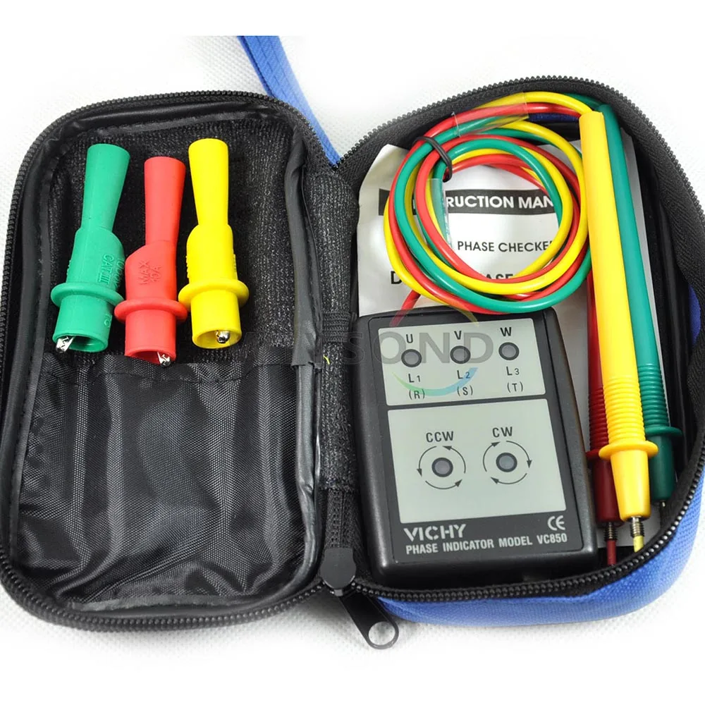 Тестер индикатора последовательности M016 vc850 3 фазы 200 ~ 480 В|rotation meter|rotation tester3 phase