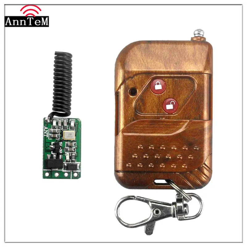 

Anntem brand RF 1CH 433mhz mini Wireless Learning Remote Control Switch 12v DC 3V to 24V Miniwatt 2 button Receiver+Transmitter