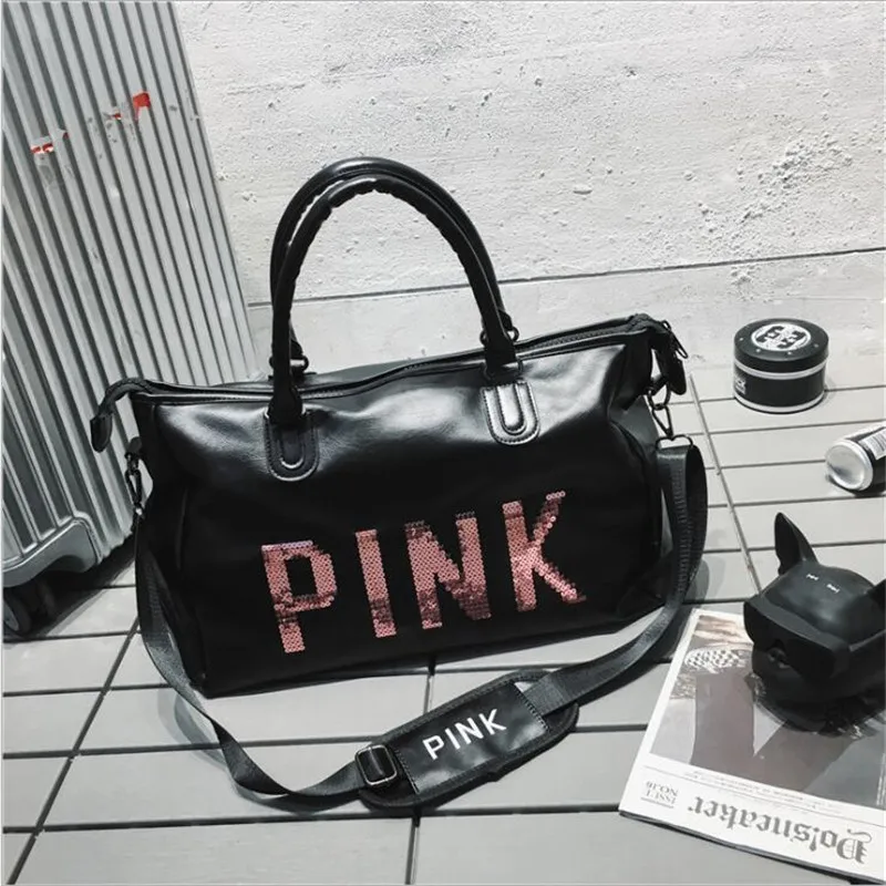 

2019 Gym Bag PU Leather Sports Bags Big MenTraining Tas for Shoes Lady Fitness Yoga Travel Luggage Shoulder Black Sac De Sport