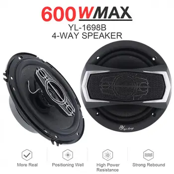 2pcs 6.5 Inch 12V 600W 4 Way Car Coaxial Auto Music Stereo Full Range Frequency Hifi Speakers Non-destructive Installation