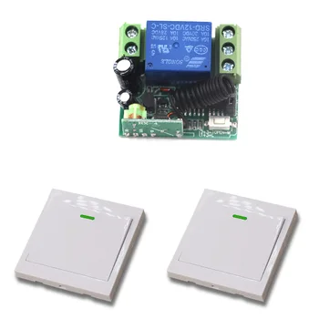 

Wireless Remote Control Switch System 10A 1CH Receiver Relay Wall Transmitter For Light Gate Curtain Motor Fixed Code 315/433Mhz