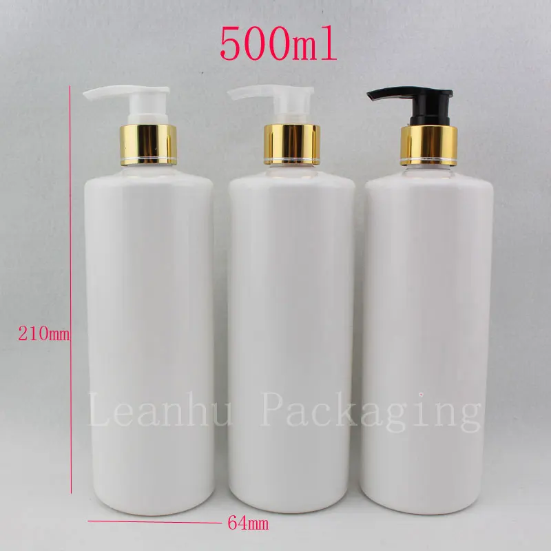 500ml X 12 empty white cosmetic PET aluminum lotion luxury bottles