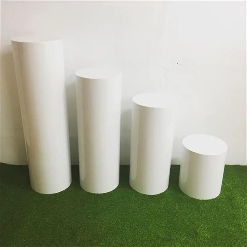 Sale Acrylic Round Plinth Pink Gold White Clear Cylinder Display Pedestal Riser Party Holiday DIY Decorations Support Customize 1Pcs 3