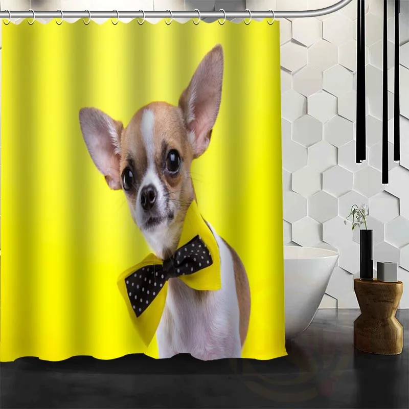 Best Nice Custom Dogs Pug Puppy Animal Shower Curtain Bath Curtain