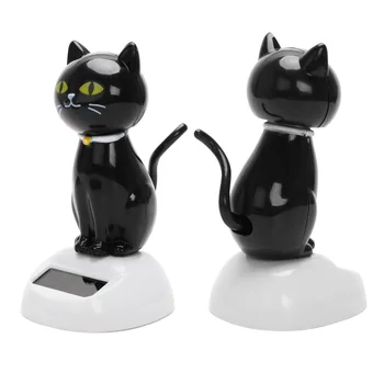 

LEEPEE Car Ornaments Solar Powered Swinging Cat Cute Dashboard Decoration Interior Accessories Car-styling ABS