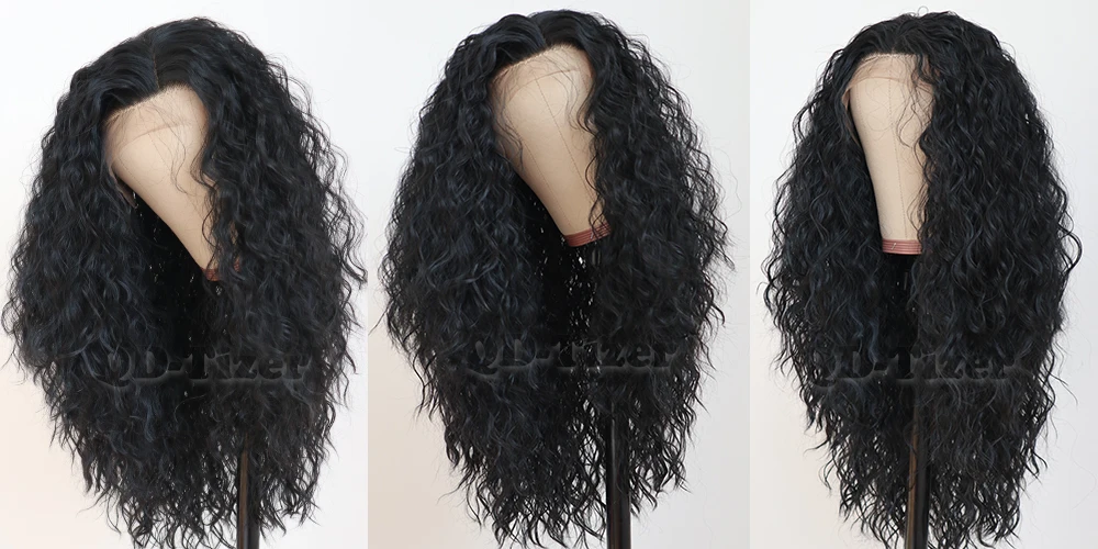 Black Hair Loose Curly Lace Wigs Long Natural Baby Hair 180