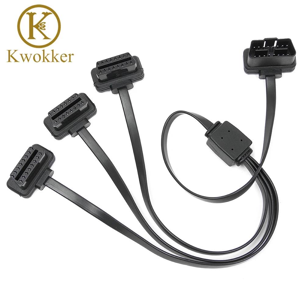 Разветвитель KWOKKER OBD 2 удлинитель с 1 на 3 Y кабеля вилка три порта гнездо для