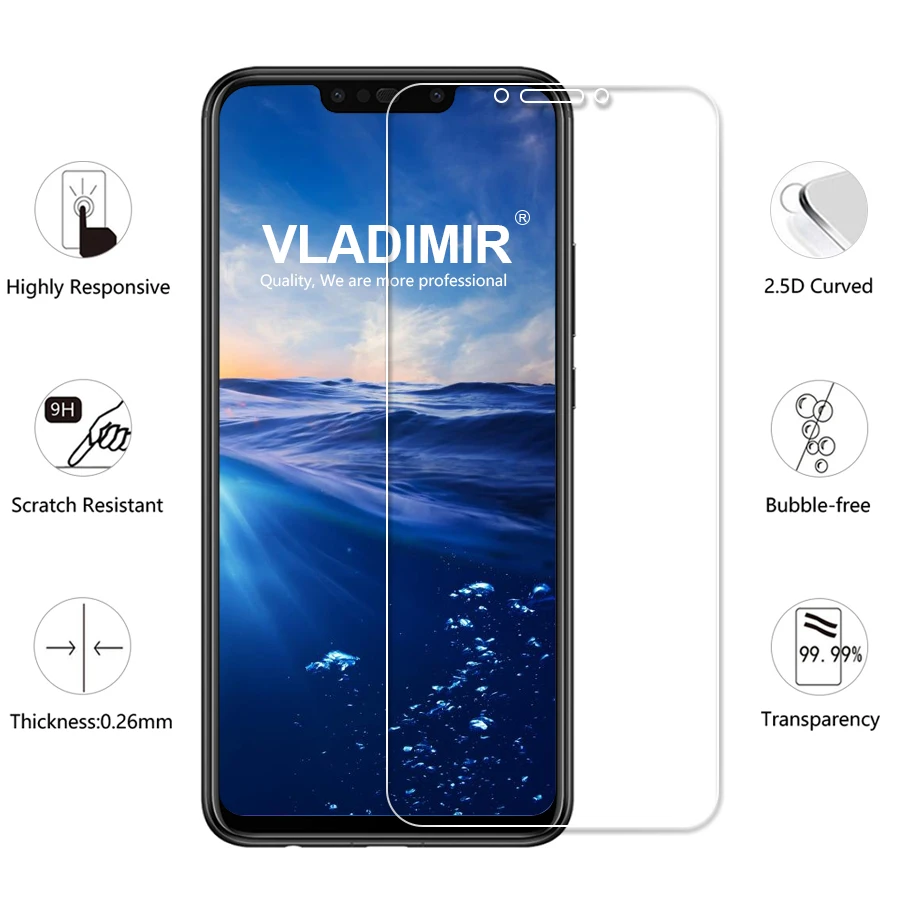 Vladimir 9 H 2.5D не полное покрытие закаленное стекло для huawei Nova 3 3i Защитная пленка P Smart