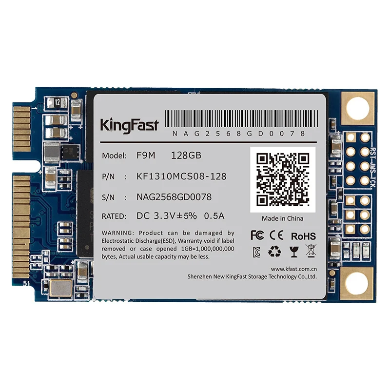 Kingfast Msata mini PC internal SATA II III MLC 128GB with cache 128Mb Solid State hard