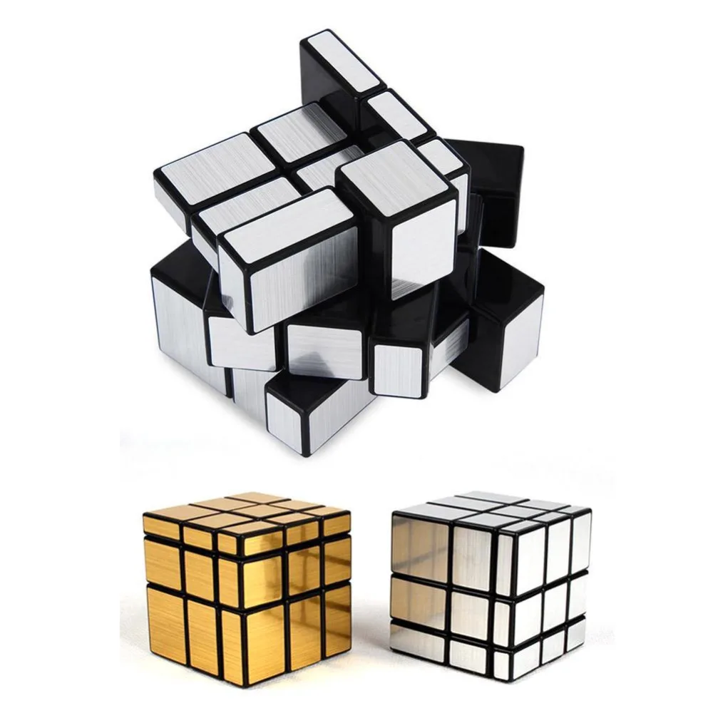 3x3 Магический кубик, зеркальный скоростной Профессиональный головоломка, зеркальный кубик, волшебные развивающие игрушки для детей, серебро/золото