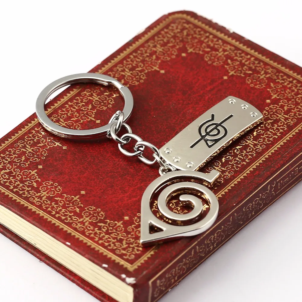 

10pcs/lot Japanese Anime Naruto Konoha Leaf Symbol Metal Alloy Keychain For Fans Key Ring Holder Chaveiro For Boy Men HC11622