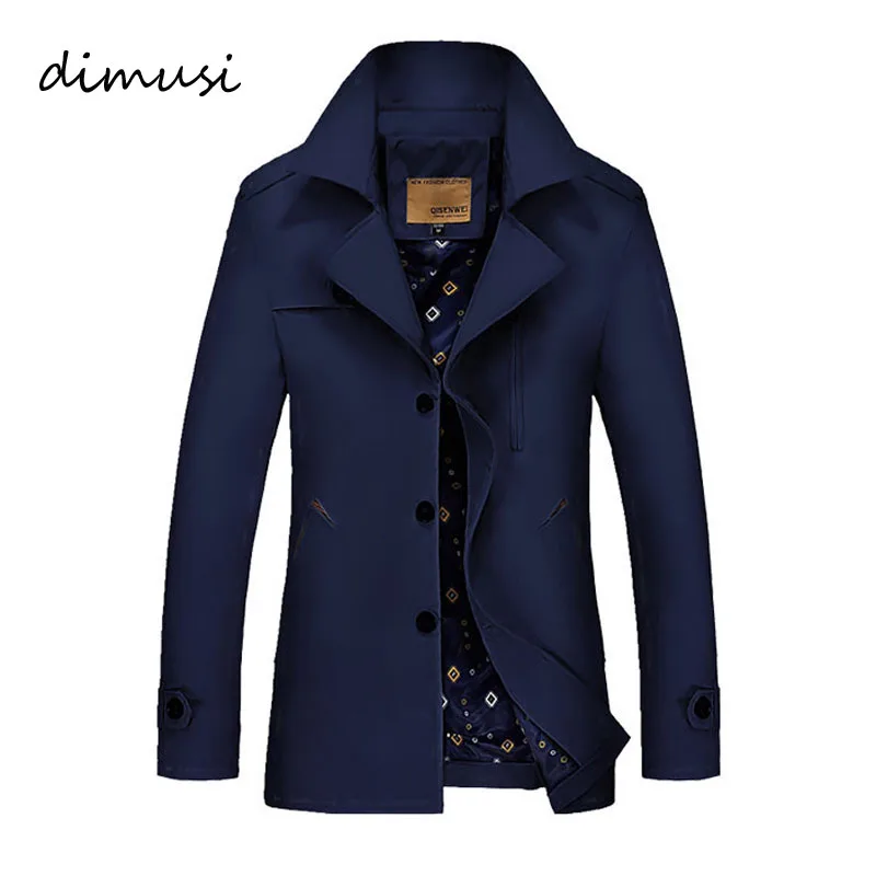  DIMUSI Men's Winter Jacket Fashion Windbreaker Military Waterproof Men Long Trench Jacket Coats Arm