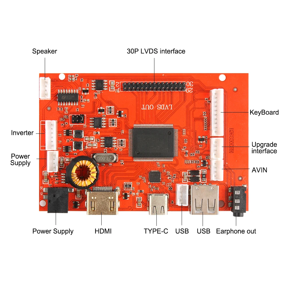 SRJTEK 10," TYPE-C плата драйвера Raspberry Pi ЖК-дисплей 1280*800 Монитор Пульт дистанционного управления драйвером 2AV HDMI USB Замена