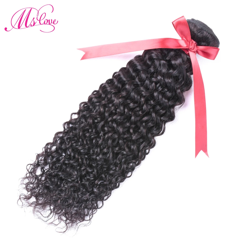 Ms Love Jerry Curl Human Hair Human Hair Bundle 1 Piece Natural Color Non Remy Curly Brazilian Hair Extension 100 Gram