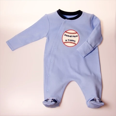 Little Ashkim BBBASEBBS03 Baseball Bodysuit - Blue 0-3 months (1)