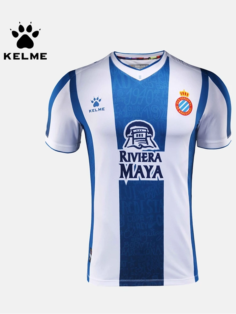 

KELME RCD Espanyol Player WuLei Season 19/20 Soccer Jersey 3891005-1